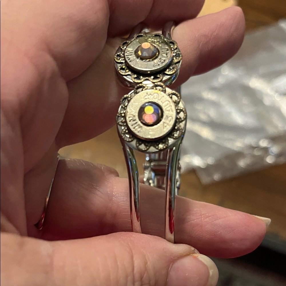 Silver Bracelet with bullets #462
